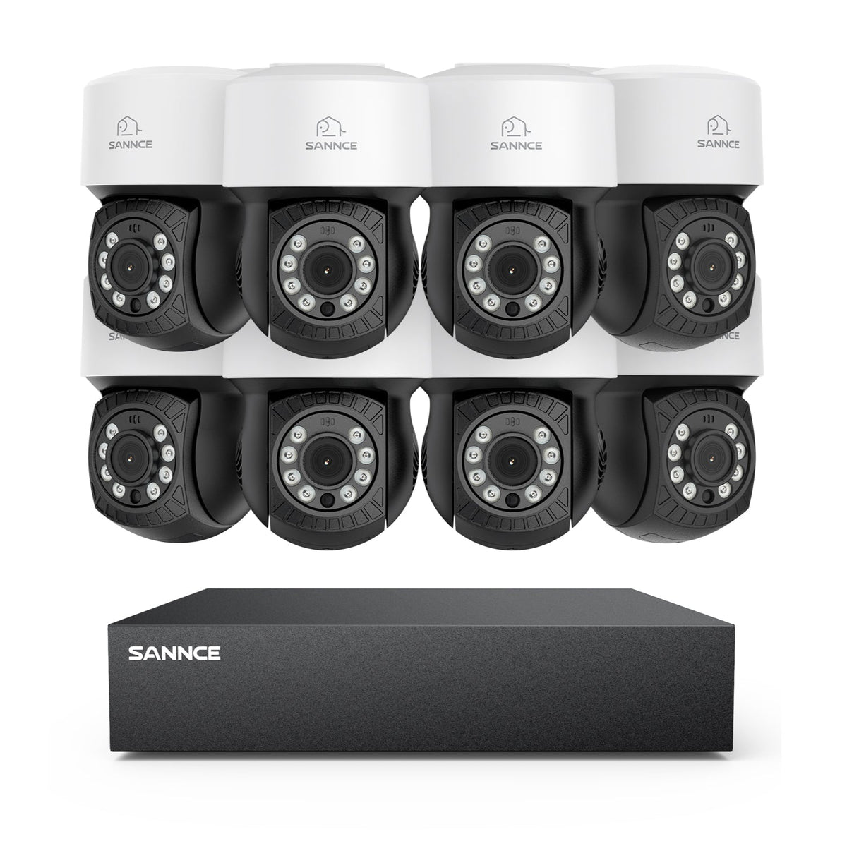 1080P 8 Channel PT Security Camera System - Hybrid 5-in-1 DVR, Pan & Tilt CCTV Camera, 100 ft Night Vision, Motion Detection, Outdoor, Waterproof