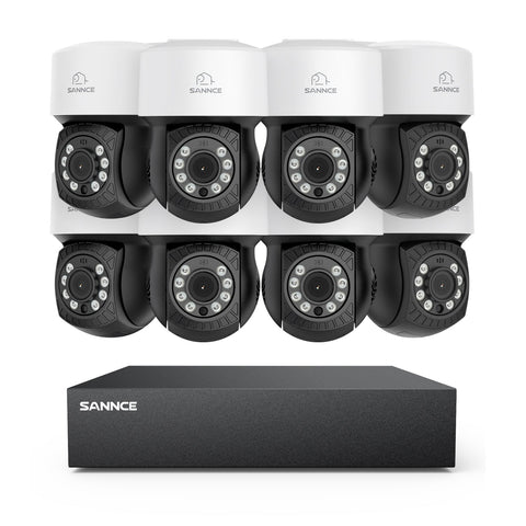 1080P 8 Channel PT Security Camera System - Hybrid 5-in-1 DVR, Pan & Tilt CCTV Camera, 100 ft Night Vision, Motion Detection, Outdoor, Waterproof