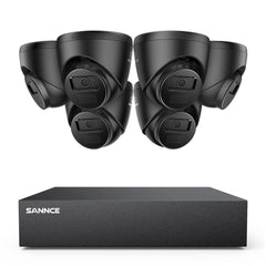 8 Channel 5MP Wired Security Camera System - Hybrid DVR, 6pcs 2MP Turret Cameras, Outdoor & Indoor, Smart Motion Detection, Remote Access