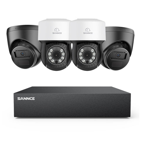 1080P 8 Channel PT Security Camera System - Hybrid 5-in-1 DVR, Pan & Tilt CCTV Camera, 100 ft Night Vision, Motion Detection, Outdoor, Waterproof