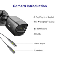 2MP 2pcs Outdoor Bullet CCTV Cameras, Smart Human / Vehicle / Motion Detection(2-Pack)