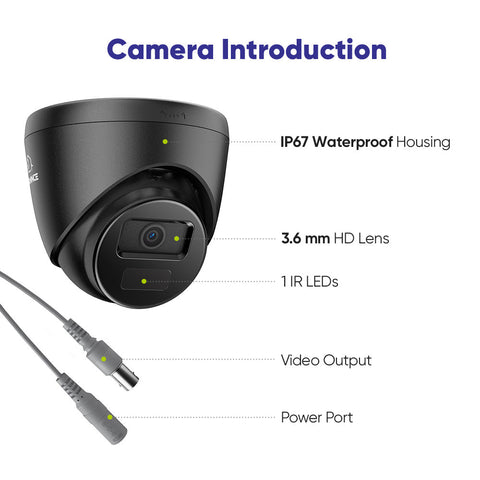 1080p 16 Channel 16 Camera Outdoor Wired Security System, Smart Motion Detection, 100 ft Infrared Night Vision, IP67 Weatherproof
