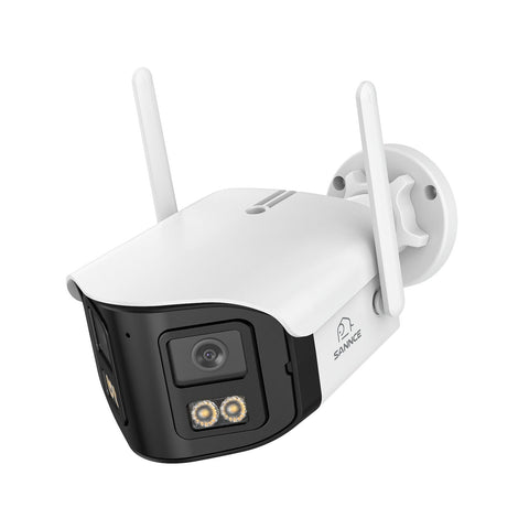 FDQ400 Sistema de cámaras de seguridad PoE 4K de 10 canales con doble lente, NVR de 8 MP + 8 cámaras IP de 4 MP WiFi + PoE, gran angular de 170°, visión nocturna a todo color con muy poca luz, audio bidireccional, detección de personas mediante IA
