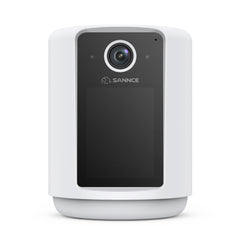 SANNCE 2K Battery Powered Wire-Free IP Camera with 2.4 inch Screen, Soft Night Light, One Click Call, Two-Way Audio WiFi Baby Monitor for Home Security Dog/Cat/Puppy, Night Vision, AI Motion Detection