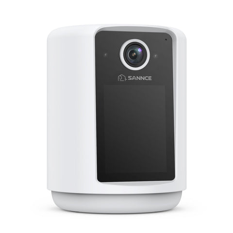 SANNCE 2K Battery Powered Wire-Free IP Camera with 2.4 inch Screen, Soft Night Light, One Click Call, Two-Way Audio WiFi Baby Monitor for Home Security Dog/Cat/Puppy, Night Vision, AI Motion Detection
