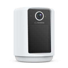 SANNCE 2K Battery Powered Wire-Free IP Camera with 2.4 inch Screen, Soft Night Light, One Click Call, Two-Way Audio WiFi Baby Monitor for Home Security Dog/Cat/Puppy, Night Vision, AI Motion Detection