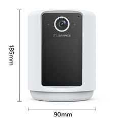 SANNCE 2K Battery Powered Wire-Free IP Camera with 2.4 inch Screen, Soft Night Light, One Click Call, Two-Way Audio WiFi Baby Monitor for Home Security Dog/Cat/Puppy, Night Vision, AI Motion Detection