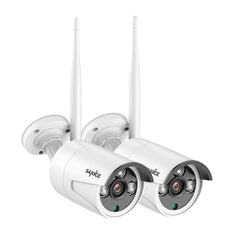 Certified Refurbished 3MP Wireless Security Camera, 2Pcs WiFi IP Cameras for SANNCE N48WHE NVR, AI Human Detection, Work with Alexa, 100ft Night Vision, Remote Access & Smart Motion Alerts