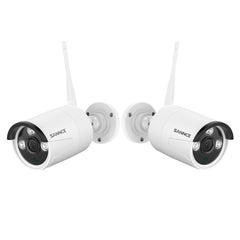 Certified Refurbished, 5MP Wireless Security Camera, 2Pcs WiFi IP Cameras for SANNCE N48WHE NVR, AI Human Detection, Work with Alexa, 100ft Night Vision, Remote Access & Smart Motion Alerts