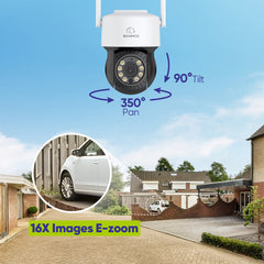10 Channel Wireless PT Security Camera System, 5MP NVR w/ 10.1'' LCD Monitor, Pan & Tilt IP Cameras AI Human Detection, Remote Access, Smart Motion Alerts, Work with Alexa