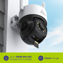 10 Channel Wireless PT Security Camera System, 5MP NVR w/ 10.1'' LCD Monitor, Pan & Tilt IP Cameras AI Human Detection, Remote Access, Smart Motion Alerts, Work with Alexa