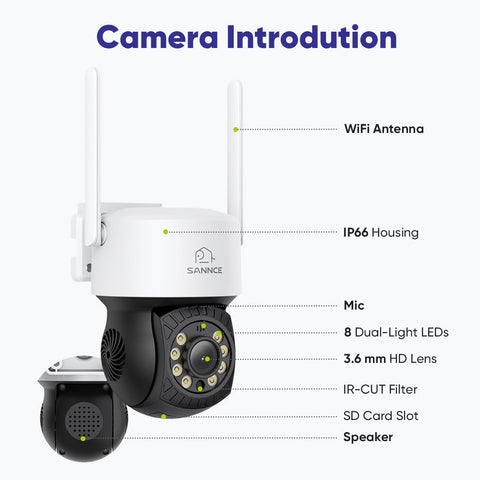 10 Channel Wireless PT Security Camera System, 3MP NVR w/ 10.1'' LCD Monitor, 3MP Wireless PT Security Camera, Pan & Tilt 2Pcs IP Cameras AI Human Detection, Remote Access, Smart Motion Alerts, Work with Alexa