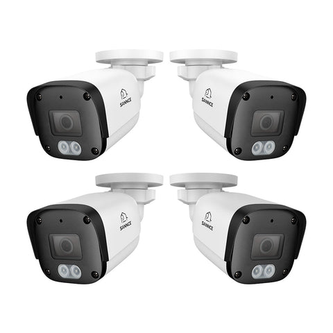 4PCS 5MP Full HD PoE IP Security Camera, Night Vision, Advanced Detection, IP67 Waterproof