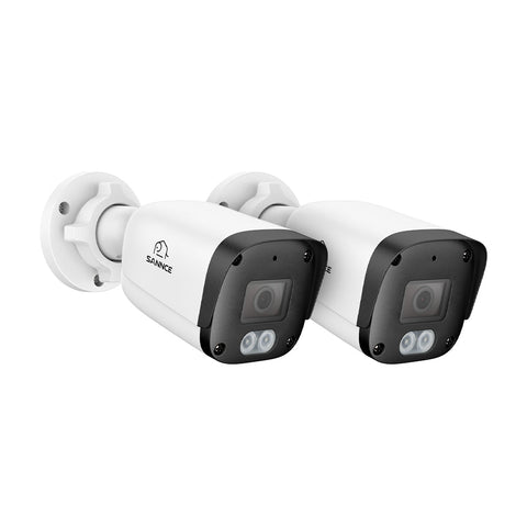 2PCS 5MP Full HD PoE IP Security Camera, Night Vision, Advanced Detection, IP67 Waterproof