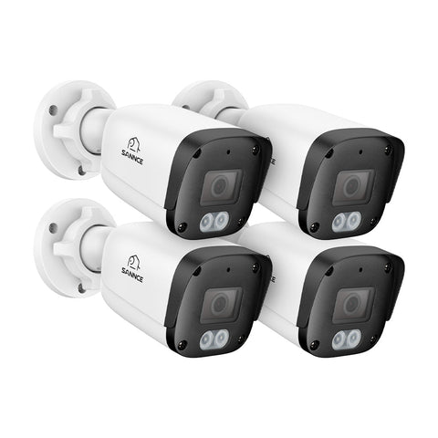 4PCS 5MP Full HD PoE IP Security Camera, Night Vision, Advanced Detection, IP67 Waterproof