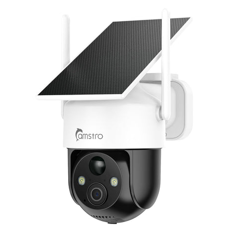 Camstro 4G LTE Cellular Solar Security Camera Wireless Outdoor, 2K Camera No WiFi Needed with SIM Card, 360° Full View, PIR Motion Detection & Siren, 2-Way Audio, Colour Night Vision, IP66 Waterproof