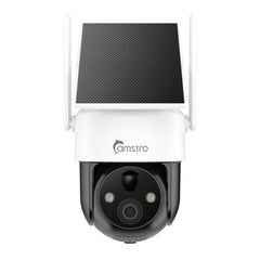 Camstro 4G LTE Cellular Solar Security Camera Wireless Outdoor, 2K Camera No WiFi Needed with SIM Card, 360° Full View, PIR Motion Detection & Siren, 2-Way Audio, Colour Night Vision, IP66 Waterproof