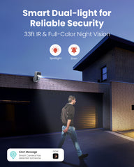 Camstro 2K Outdoor Wireless Camera Night Vision Color PIR Detection Two-Way Audio, IP66, Cloud/SD, Alexa, WiFi 2.4GHz, Rechargeable Battery