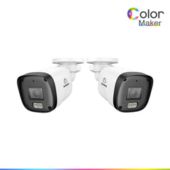 2PCS 3MP Ultra HD PoE Bullet Cameras with F1.0 Full-Color Night Vision, 1/10000 Lux Low-Light Clarity & Two-Way Audio