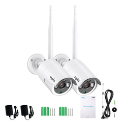 Certified Refurbished 3MP Wireless Security Camera, 2Pcs WiFi IP Cameras for SANNCE N48WHE NVR, AI Human Detection, Work with Alexa, 100ft Night Vision, Remote Access & Smart Motion Alerts