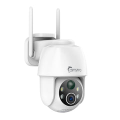 Certified Refurbished Camstro 3MP Outdoor Solar Powered Battery Security IP Cameras, 5200mAh Rechargeable Battery, 130° Ultra Wide Angle, Color Night Vision, Human & Vehicle Smart Detection, Two-Way Audio, Works with Alexa & Google