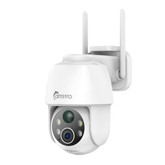 Certified Refurbished Camstro 3MP Outdoor Solar Powered Battery Security IP Cameras, 5200mAh Rechargeable Battery, 130° Ultra Wide Angle, Color Night Vision, Human & Vehicle Smart Detection, Two-Way Audio, Works with Alexa & Google