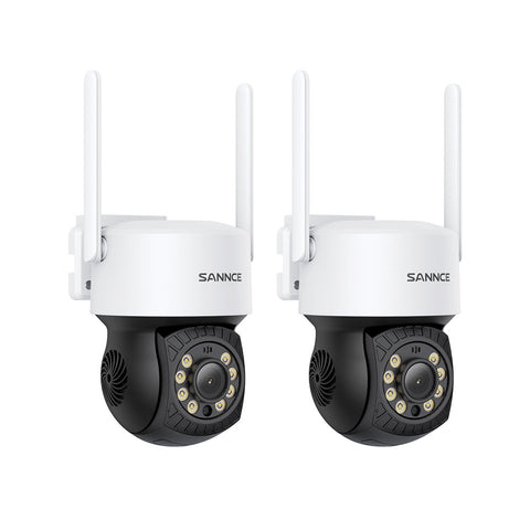 5MP Wireless PT Security Camera, Pan & Tilt, 2Pcs WiFi IP Cameras for SANNCE N48WHE NVR, AI Human Detection, Work with Alexa, 100ft Night Vision, Remote Access & Smart Motion Alerts