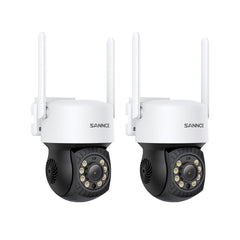 5MP Wireless PT Security Camera, Pan & Tilt, 2Pcs WiFi IP Cameras for SANNCE N48WHE NVR, AI Human Detection, Work with Alexa, 100ft Night Vision, Remote Access & Smart Motion Alerts