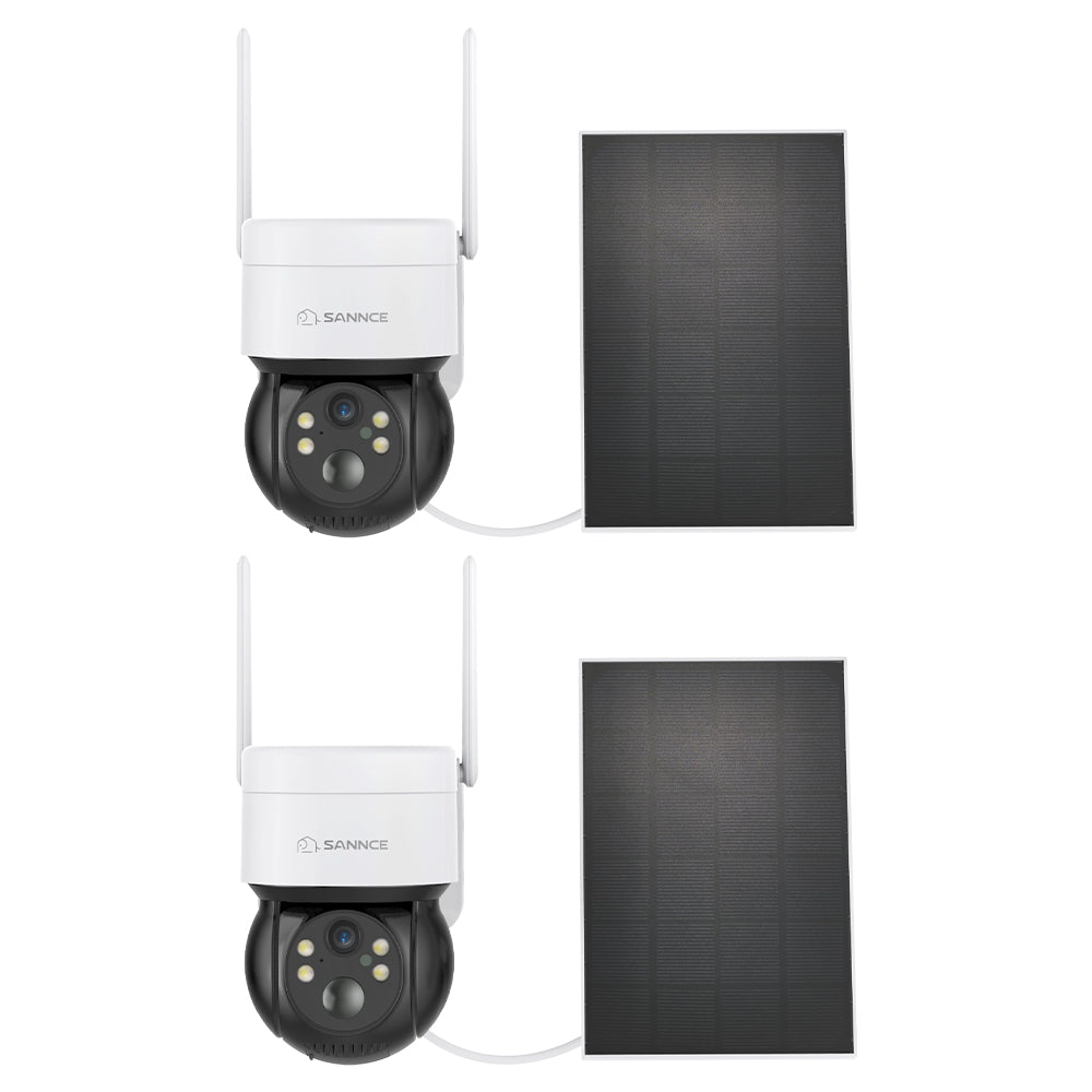 Wire-Free Battery IP Camera - Solar Powered, 2K 4MP, Pan & Tilt, Color Night Vision, 2-Way Audio, Works with Alexa, PIR Humanoid Detection