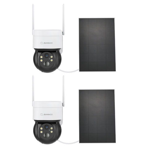 Wire-Free Battery IP Camera - Solar Powered, 2K 4MP, Pan & Tilt, Color Night Vision, 2-Way Audio, Works with Alexa, PIR Humanoid Detection