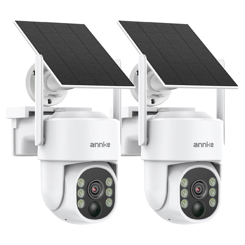 Annke WB400 - 4MP Wireless Outdoor Battery Security Camera, 2.4G & 5.8G Dual-Band WiFi, Motion Detection, Two-Way Audio, 9000mAh Rechargeable Battery & Solar Powered, 270° Pan & 90° Tilt, Cloud & Max. 256 GB Local Storage, Works with Alexa