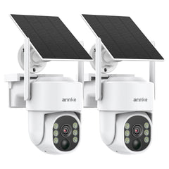 Annke WB400 - 4MP Wireless Outdoor Battery Security Camera, 2.4G & 5.8G Dual-Band WiFi, Motion Detection, Two-Way Audio, 9000mAh Rechargeable Battery & Solar Powered, 270° Pan & 90° Tilt, Cloud & Max. 256 GB Local Storage, Works with Alexa