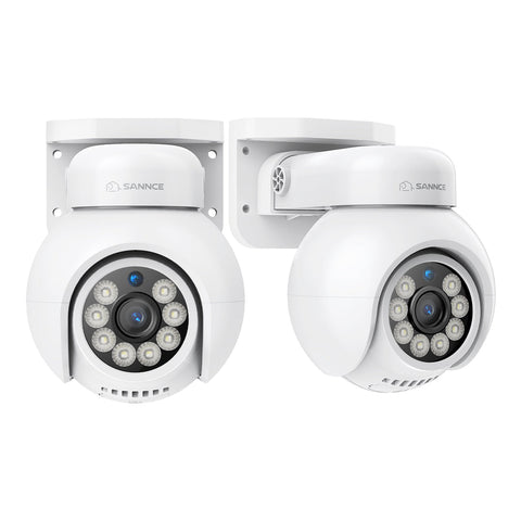 2PCS 4K 8MP UHD PoE Security Outdoor PT IP Camera - Pan & Tilt, Smart Vehicle Detection, Two-way Audio, Up to 256G TF card storage, Support Onvif, Work with SANNCE N98PBD/N96PBK