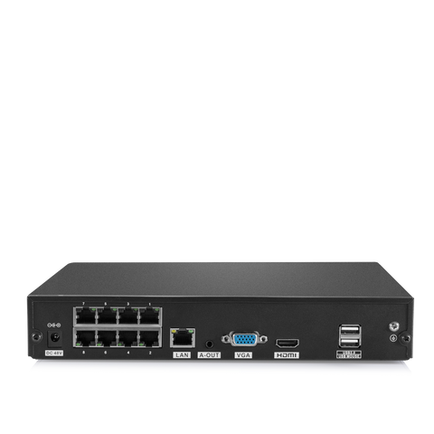 4K 8 Channel H.265+ Security PoE NVR - Support up to 10CH for 8 x PoE Cameras + 2 x WiFi IP Cameras, ONVIF Supported, Audio Recording