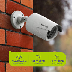 Certified Refurbished 3MP Full HD PoE IP Bullet Security Camera w/ Audio Recording for SANNCE NVR N98PBD/N96PBK