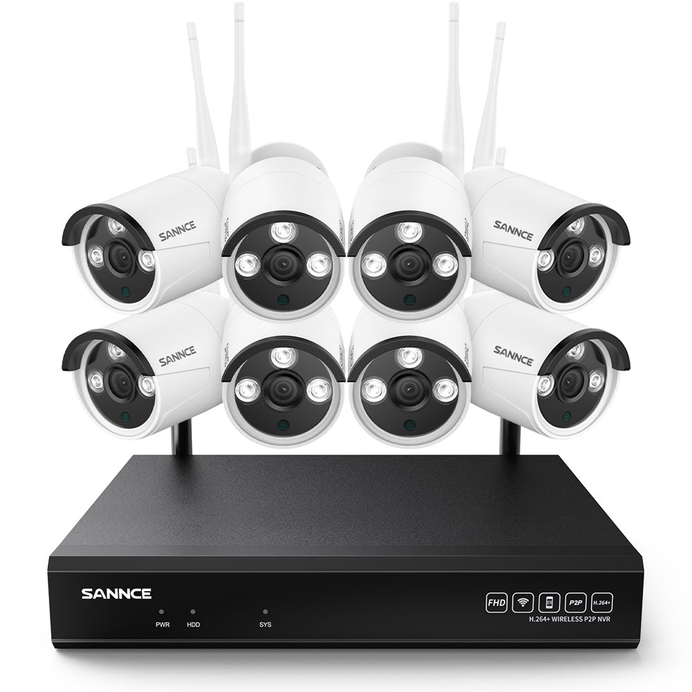 3MP 10-Channel Wireless Security Camera System, 8MP NVR, 3MP WiFi IP Cameras, Audio Recording, IP66 Waterproof, Smart AI Human Detection, Work With Alexa