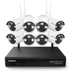 3MP 10-Channel Wireless Security Camera System, 8MP NVR, 3MP WiFi IP Cameras, Audio Recording, IP66 Waterproof, Smart AI Human Detection, Work With Alexa
