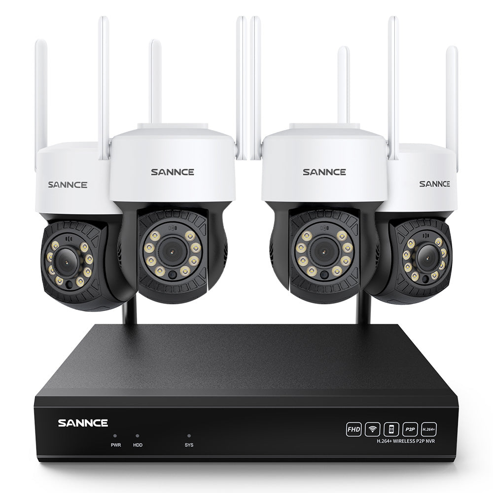 3MP 10-Channel Wireless CCTV PT Camera System, 8MP NVR, 3MP Pan & Tilt WiFi Cameras, Audio Recording, AI Human Detection, Work With Alexa