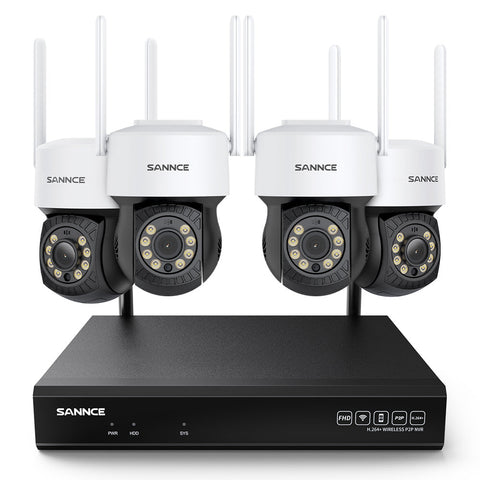 3MP 10-Channel Wireless CCTV PT Camera System, 8MP NVR, 3MP Pan & Tilt WiFi Cameras, Audio Recording, AI Human Detection, Work With Alexa