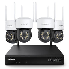 3MP 10-Channel Wireless CCTV PT Camera System, 8MP NVR, 3MP Pan & Tilt WiFi Cameras, Audio Recording, AI Human Detection, Work With Alexa