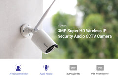 2K Super HD PT 10 Channel NVR w/3MP Wireless Pan & Tilt IP Camera System, 10.1'' LCD Monitor, Pack of 8 Cameras, Two-Way Voice Intercom, Customized Motion Areas, Smart Motion Alerts, AI Human Recognition, Work with Alexa