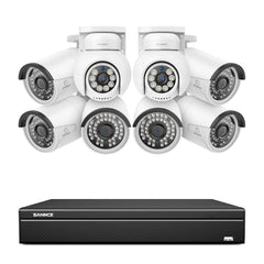 16 Channel 4K PoE Bullet & PTZ Security Camera System, 8MP Outdoor PoE IP Cameras, Pan & Tilt, ONVIF Supported NVR, Two-Way Audio, Smart Human/Vehicle Detection(2x PT Cameras+6x IP Cameras)