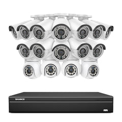 16 Channel 4K PoE Bullet & PTZ Security Camera System, 8MP Outdoor PoE IP Cameras, Pan & Tilt, ONVIF Supported NVR, Two-Way Audio, Smart Human/Vehicle Detection(4x PT Cameras+12x IP Cameras)