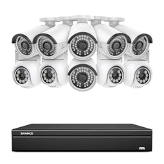 16 Channel 4K PoE Bullet & PT Security Camera System, 8MP Outdoor PoE IP Cameras, Pan & Tilt, ONVIF Supported NVR, Two-Way Audio, Smart Human/Vehicle Detection (6x IP Cameras+4x PT Cameras)