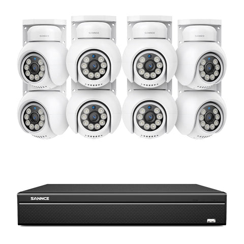 4K 16CH POE PT Surveillance Camera Set, 8MP Ultra-HD (3840*2160), Remote Access, 350¡ã/90¡ã PTZ Pan, Intelligent People/Vehicle Detection, IP66 Waterproof (8MP IP PT Camera and 16CH NVR)