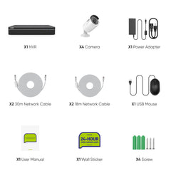 Certified Refurbished 8 Channel 4K PoE Security Camera System, 8MP Outdoor IP Cameras, Smart Person/Vehicle Alerts, ONVIF Supported NVR, H.264+, 2-Way Audio