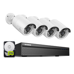 4K 8-Channel PoE Security Camera System, 8MP 10CH NVR 4 3MP Bullet CCTV IP Cameras, Audio Recording, Motion Detection