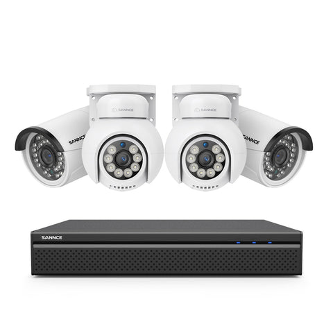 10 Channel 4K 24/7 PoE Security Camera System, 8MP Pan-Tilt Turret & Bullet IP Cameras, AI Human/Vehicle Detection, Two-Way Audio