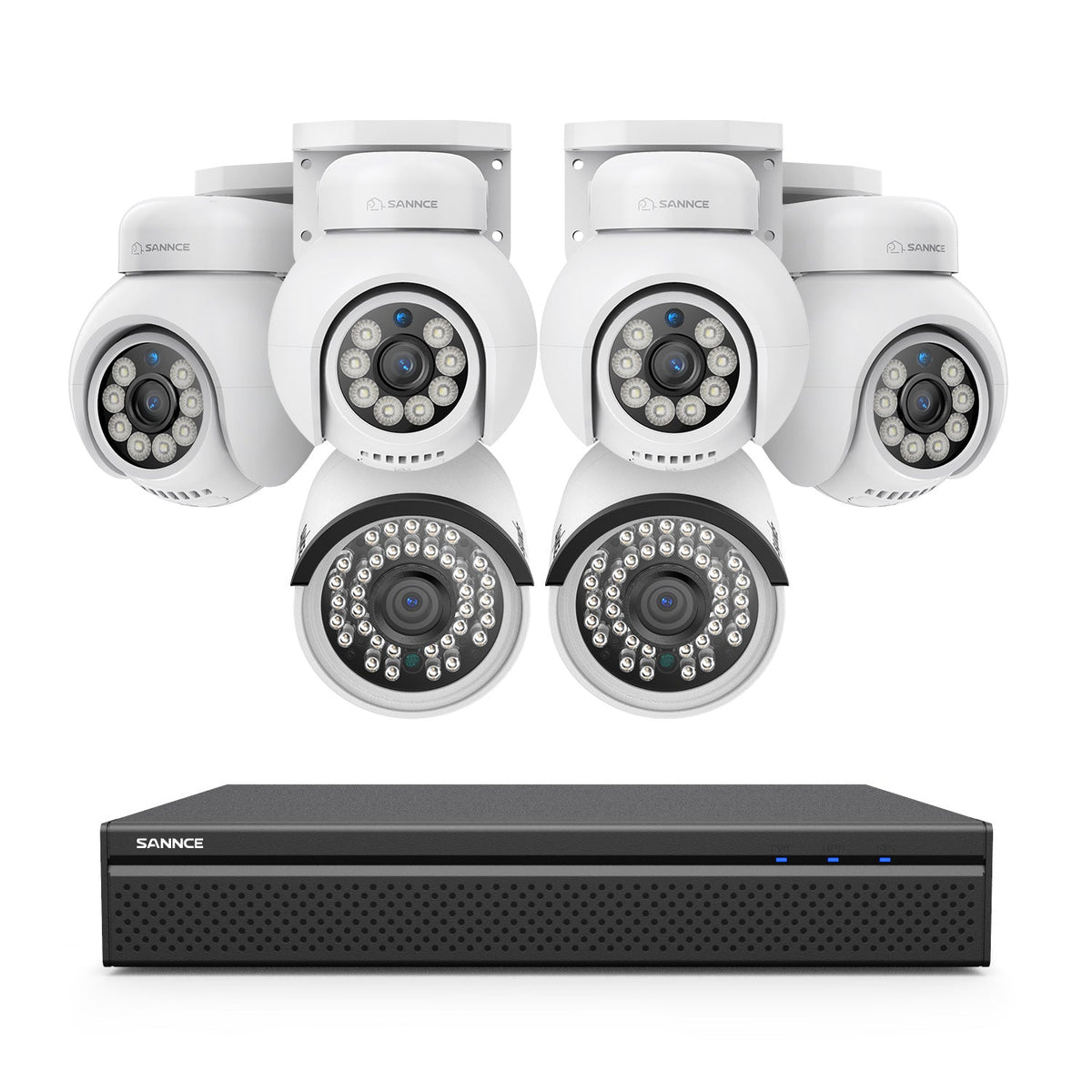 10 Channel 4K 24/7 PoE Security Camera System, 8MP Pan-Tilt Turret & Bullet IP Cameras, AI Human/Vehicle Detection, Two-Way Audio
