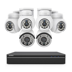 10 Channel 4K 24/7 PoE Security Camera System, 8MP Pan-Tilt Turret & Bullet IP Cameras, AI Human/Vehicle Detection, Two-Way Audio